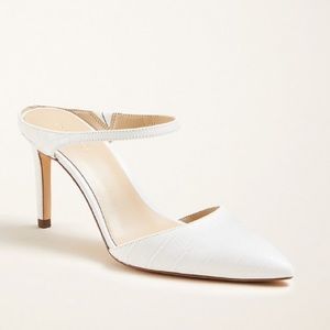 Ann Taylor embossed leather mule pump